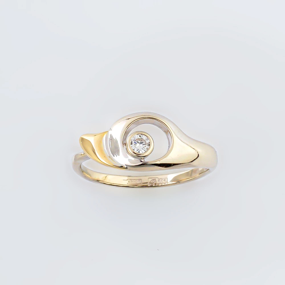 Кольцо с бриллиантом из белого золота 585 пробы