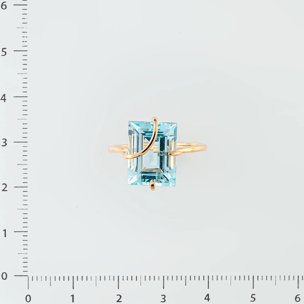 Кольцо с топазом из красного золота 585 пробы
