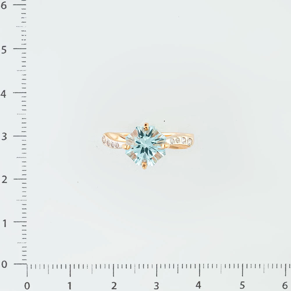 Кольцо с топазом из красного золота 585 пробы