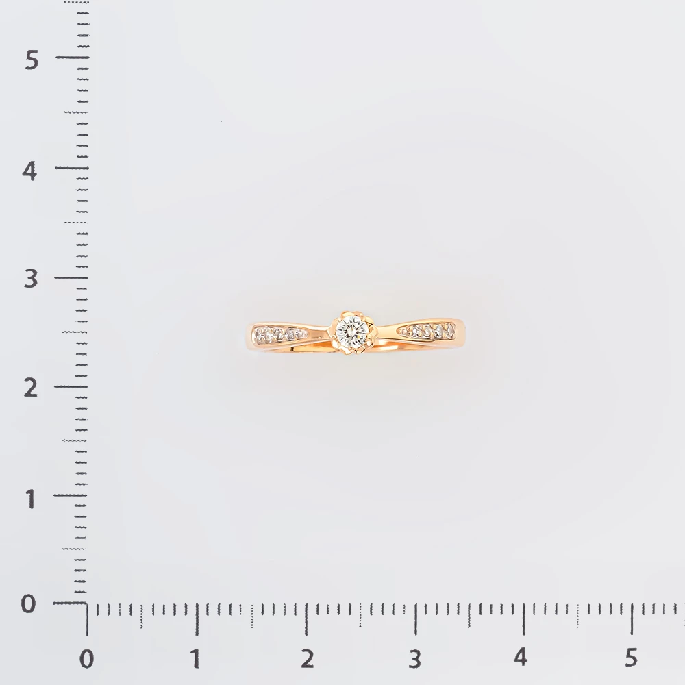 Кольцо с бриллиантом из красного золота 585 пробы