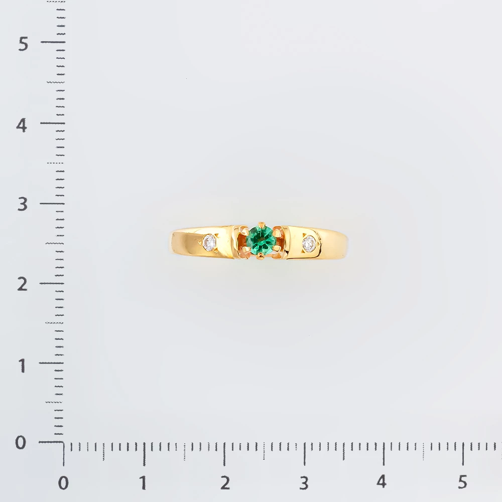 Кольцо с изумрудом из желтого золота 750 пробы 2