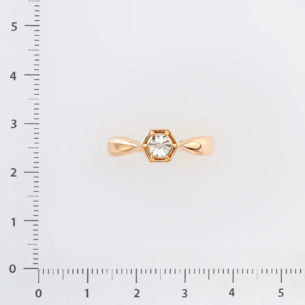 Кольцо с бриллиантом из красного золота 585 пробы