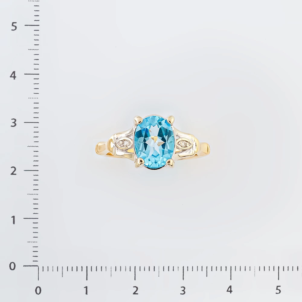 Кольцо с топазом из желтого золота 585 пробы Кольцо с топазом из желтого золота 585 пробы