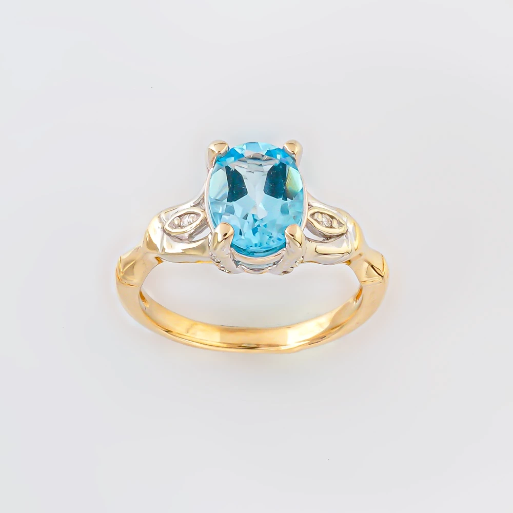 Кольцо с топазом из желтого золота 585 пробы Кольцо с топазом из желтого золота 585 пробы