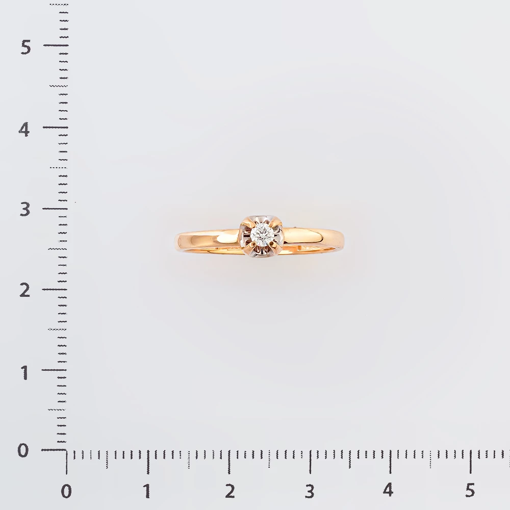 Кольцо с бриллиантом из красного золота 585 пробы