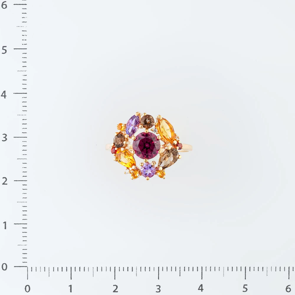 Кольцо с родолитом из красного золота 585 пробы Кольцо с родолитом из красного золота 585 пробы