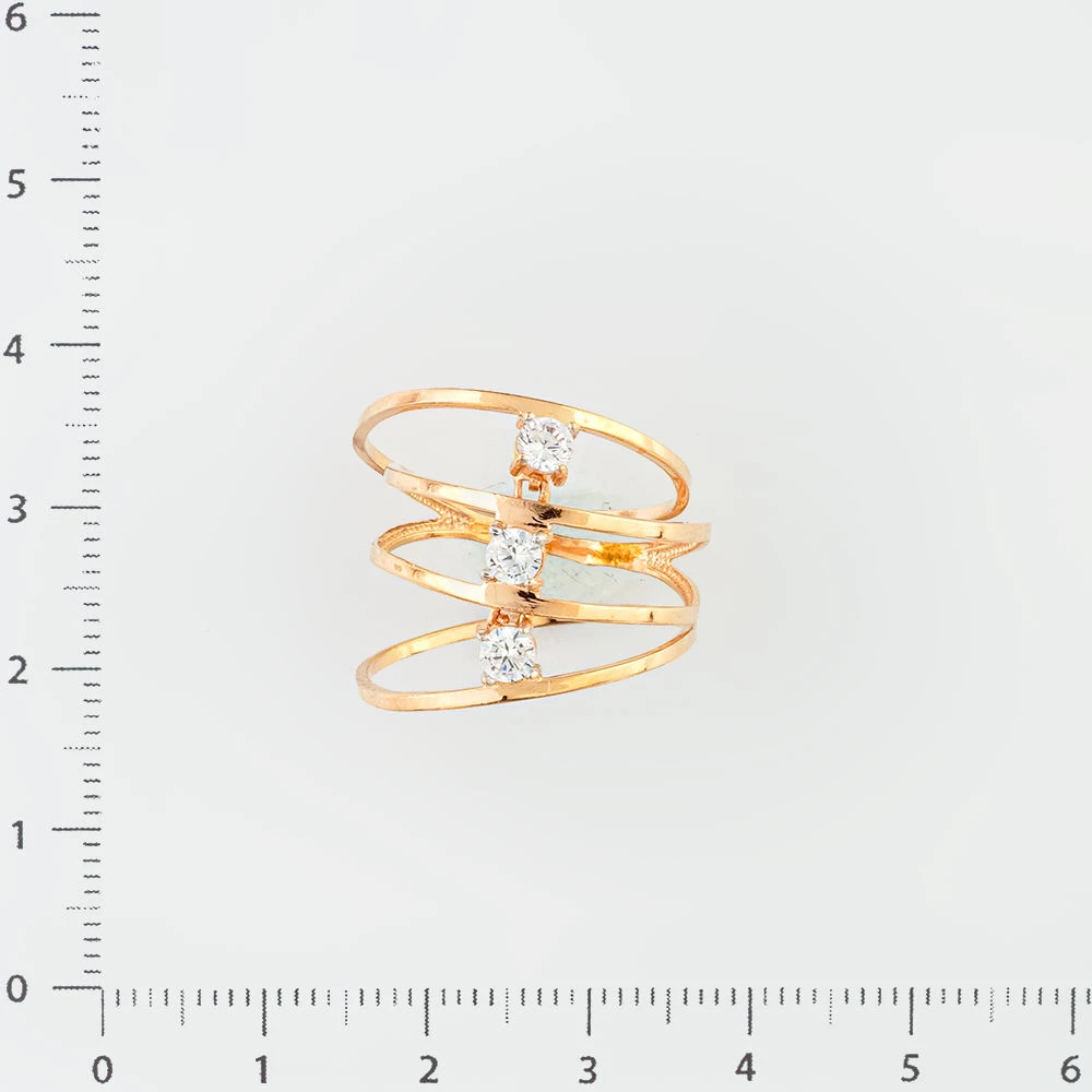 Кольцо с фианитом из красного золота 585 пробы Кольцо с фианитом из красного золота 585 пробы