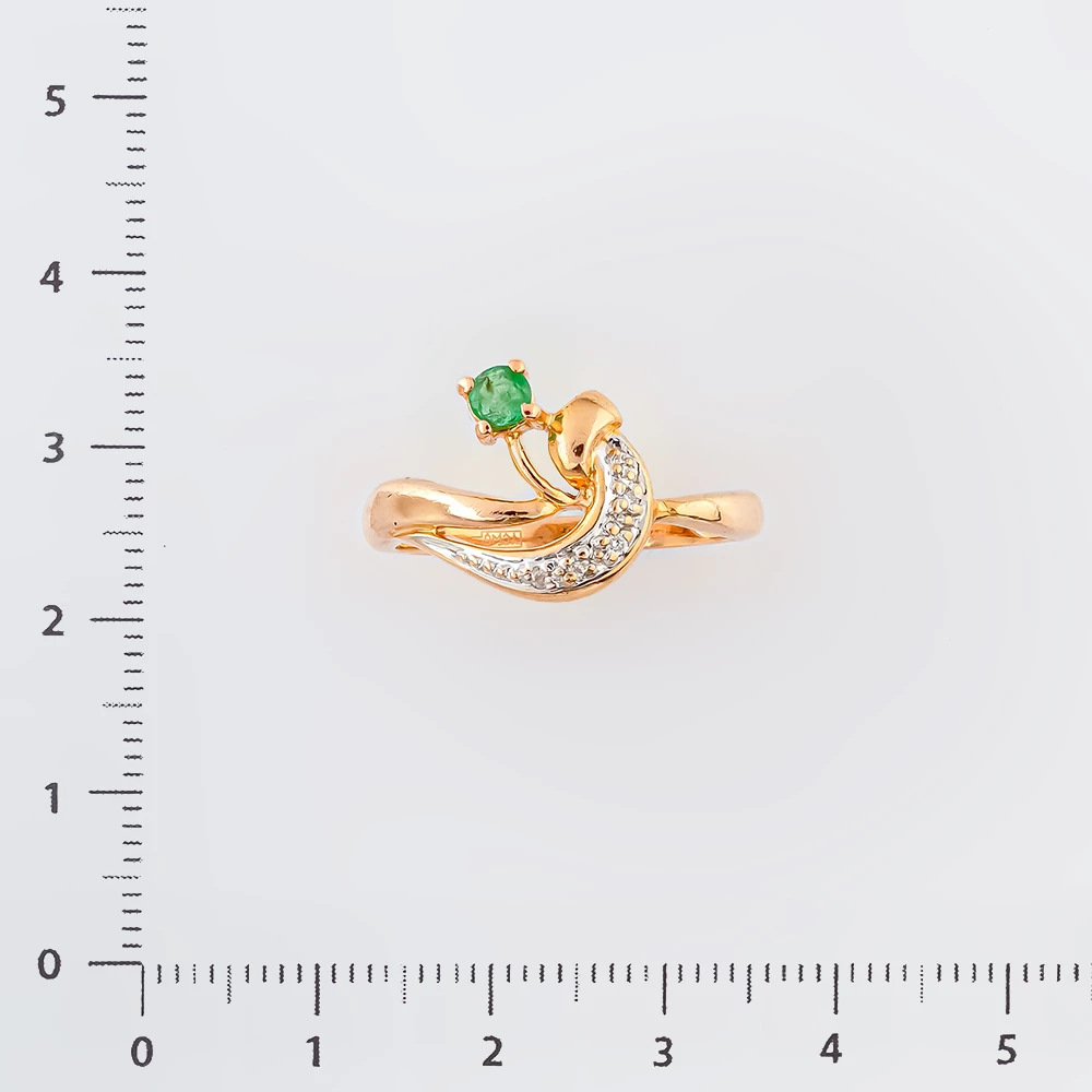 Кольцо с изумрудом из красного золота 585 пробы