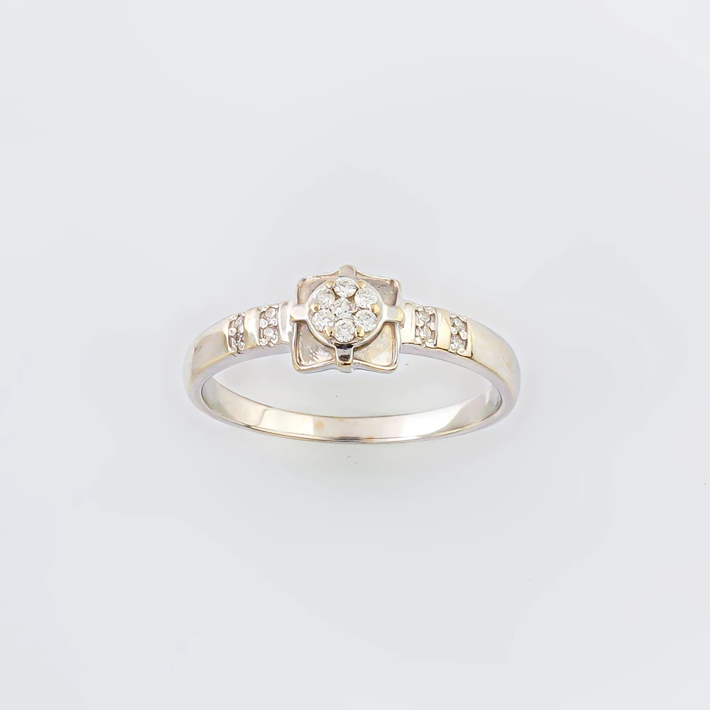 Кольцо с бриллиантом из белого золота 585 пробы