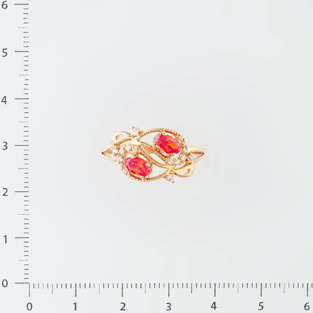 Кольцо с фианитом из красного золота 585 пробы Кольцо с фианитом из красного золота 585 пробы