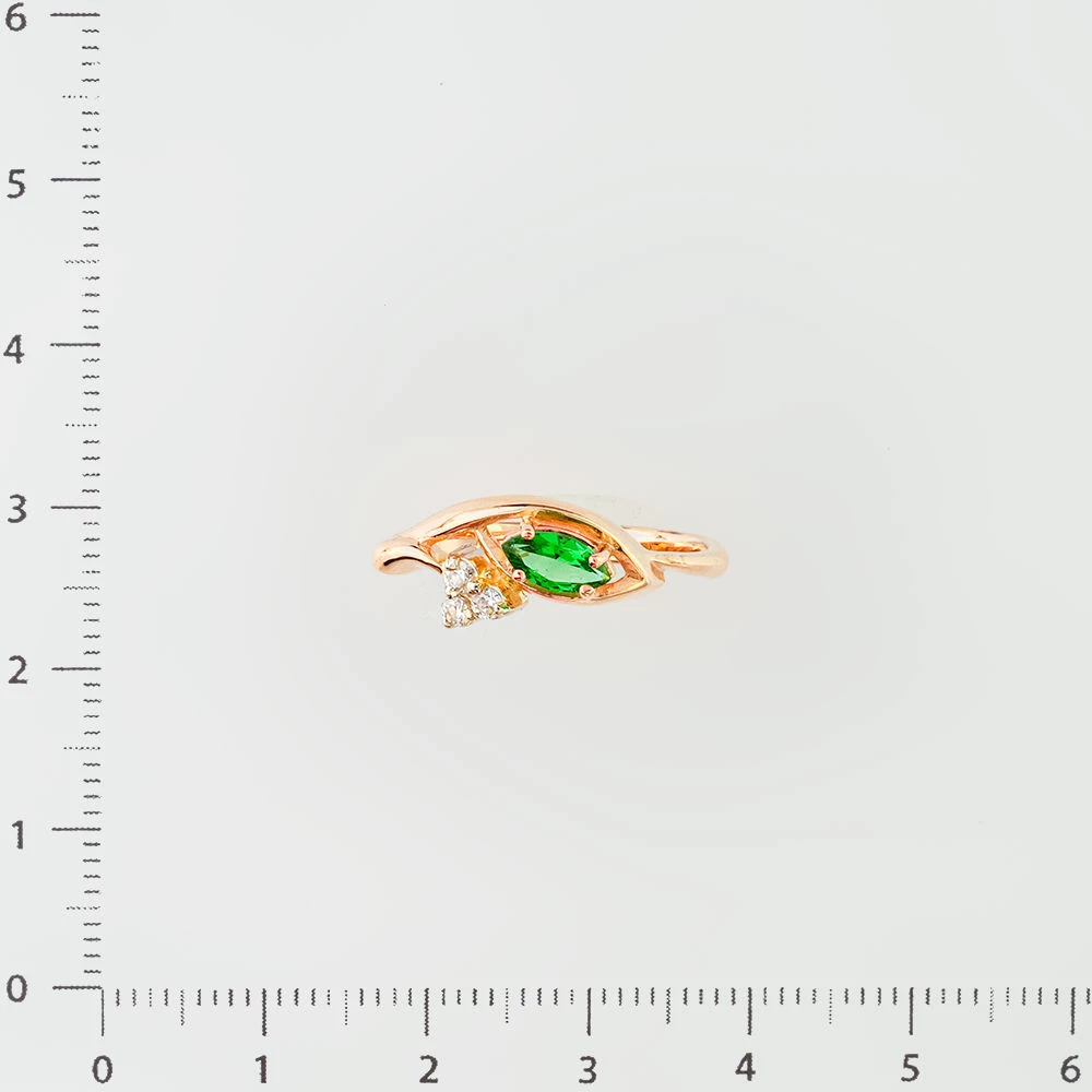 Кольцо с фианитом из красного золота 585 пробы Кольцо с фианитом из красного золота 585 пробы