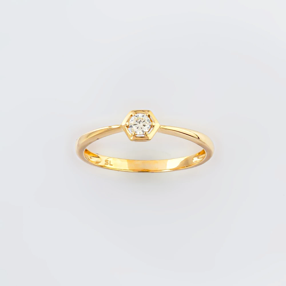 Кольцо с бриллиантом из желтого золота 585 пробы