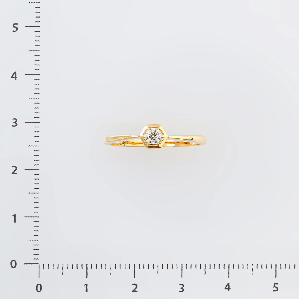 Кольцо с бриллиантом из желтого золота 585 пробы