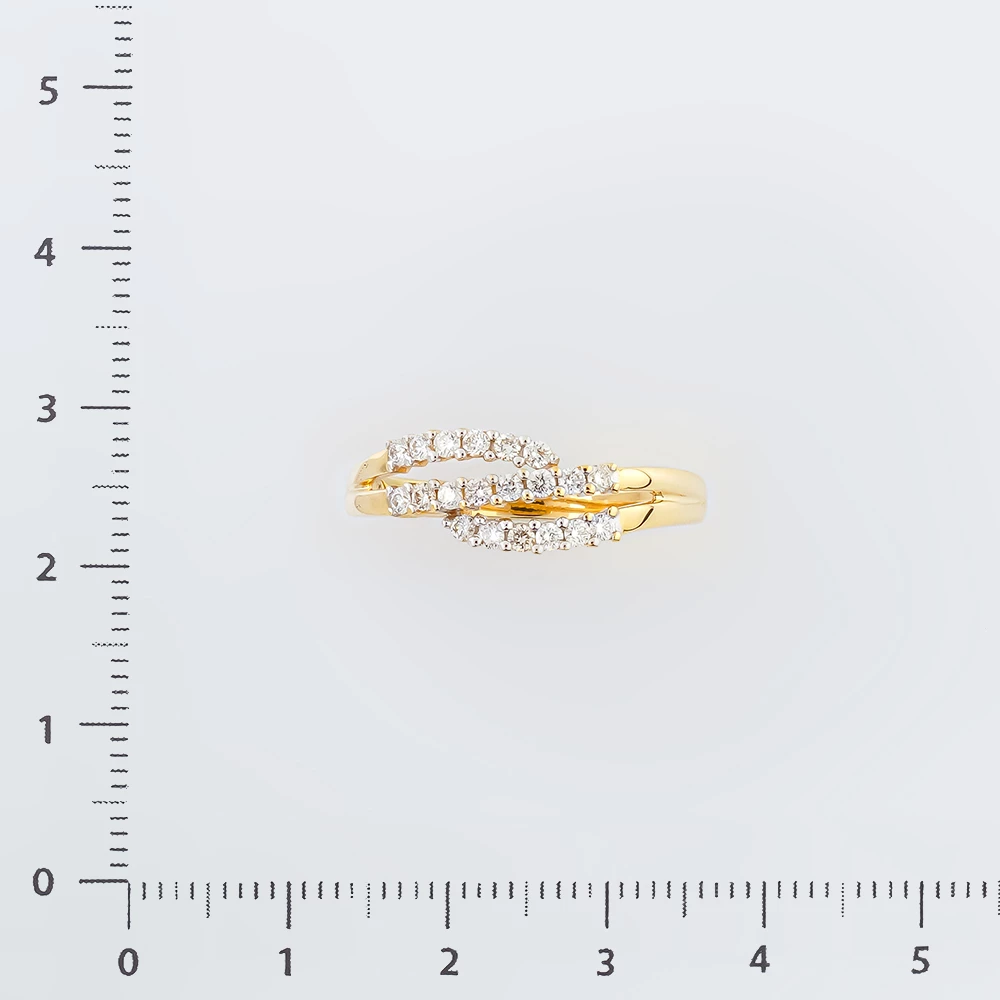 Кольцо с бриллиантом из красного золота 585 пробы