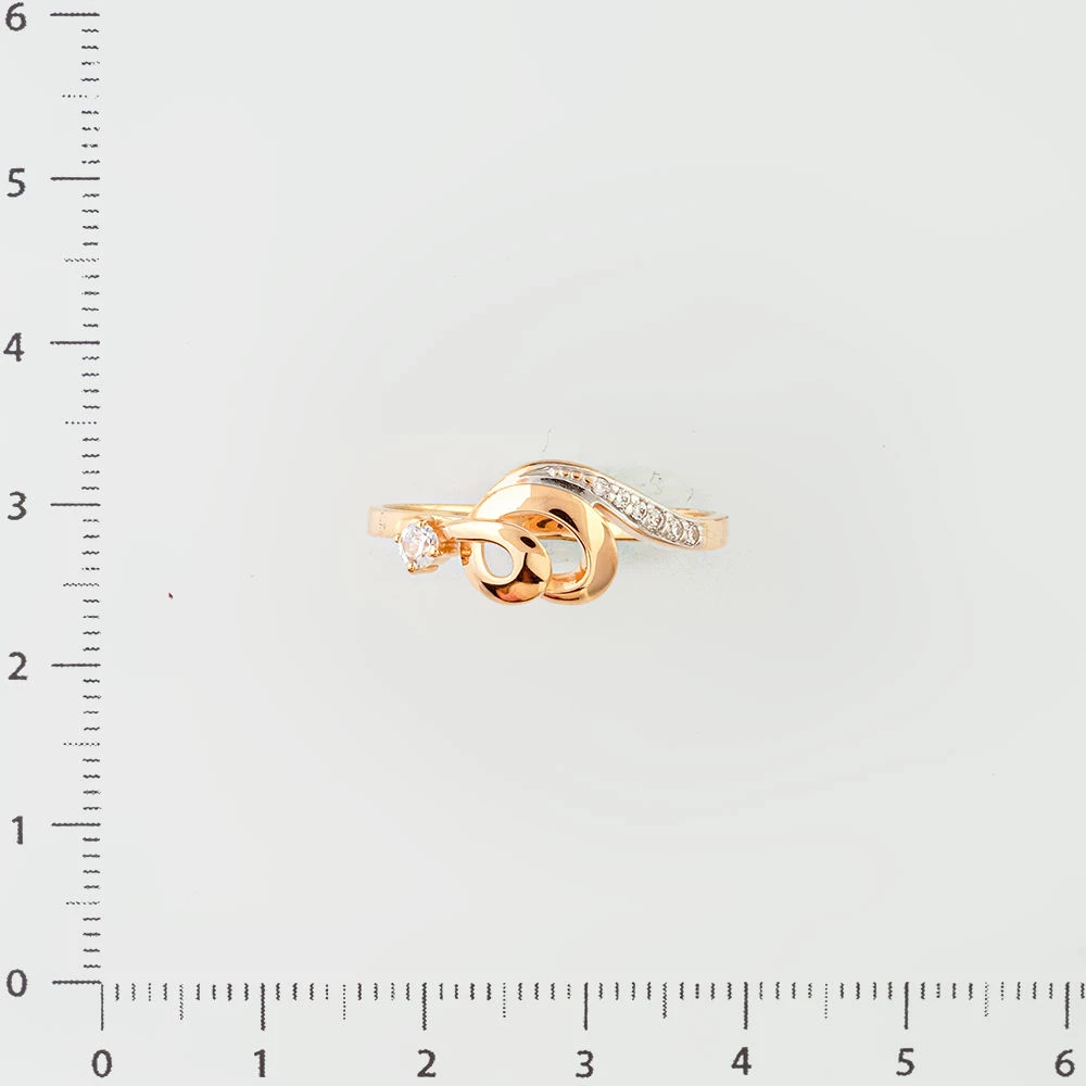 Кольцо с фианитом из красного золота 585 пробы Кольцо с фианитом из красного золота 585 пробы