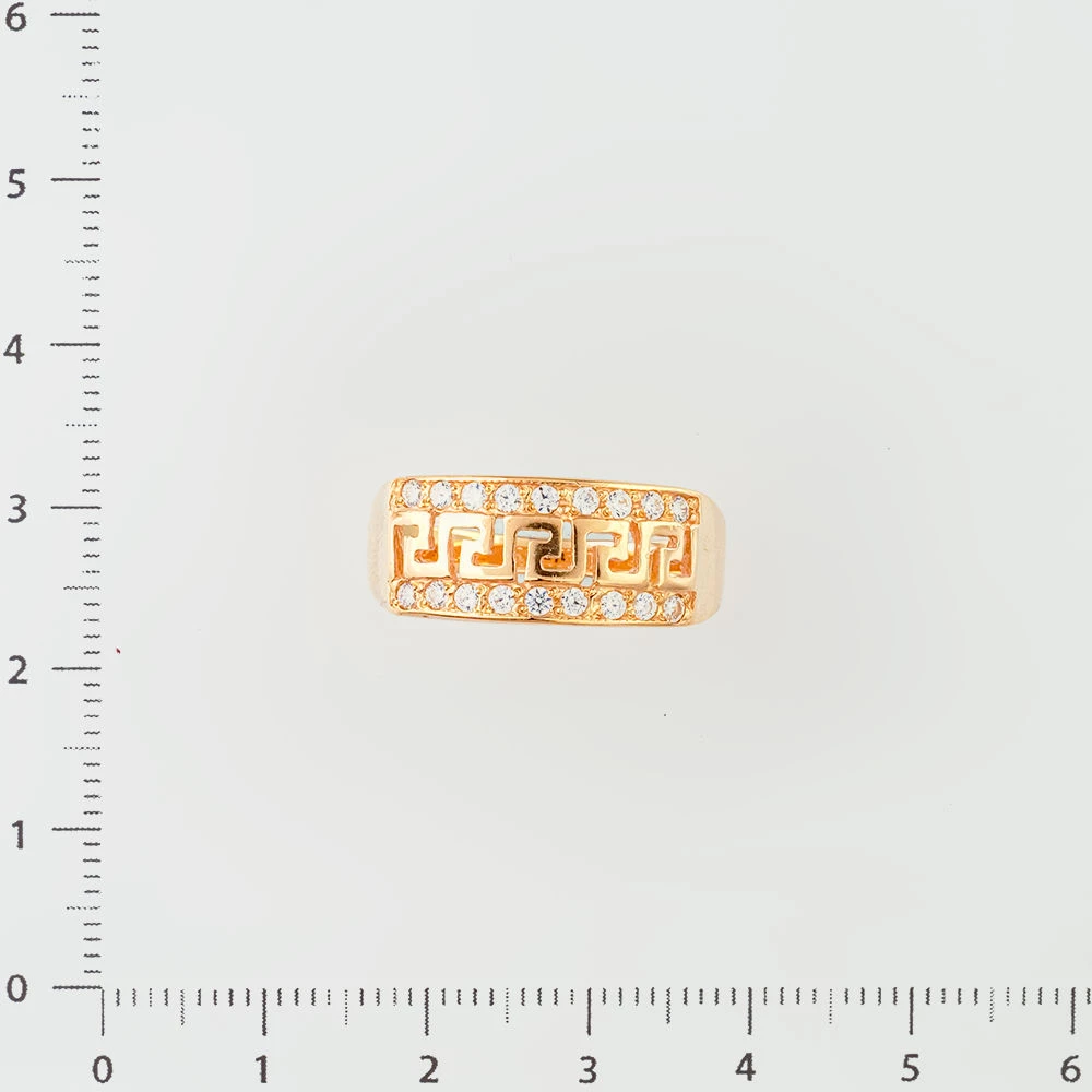 Кольцо с фианитом из красного золота 585 пробы