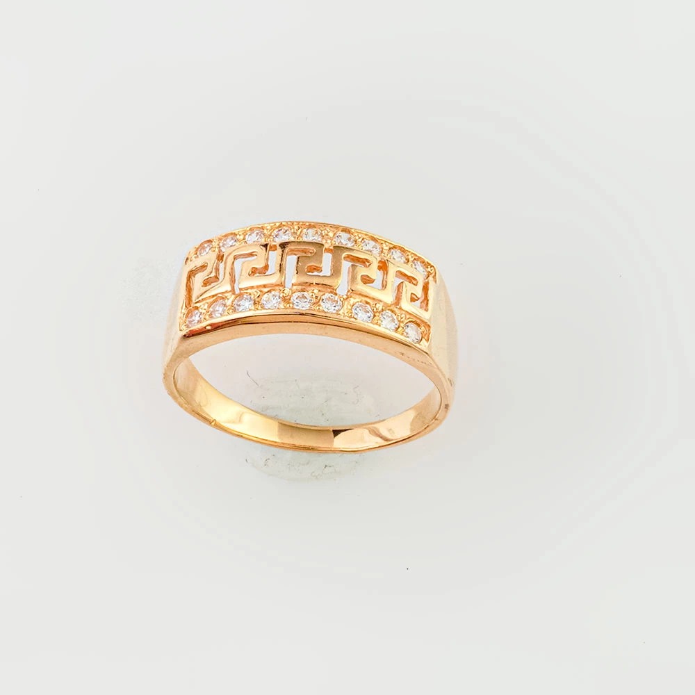 Кольцо с фианитом из красного золота 585 пробы