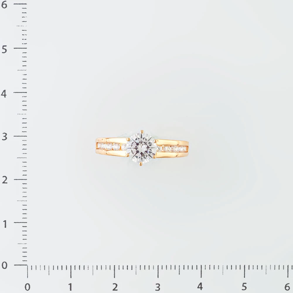 Кольцо с фианитом из красного золота 585 пробы Кольцо с фианитом из красного золота 585 пробы