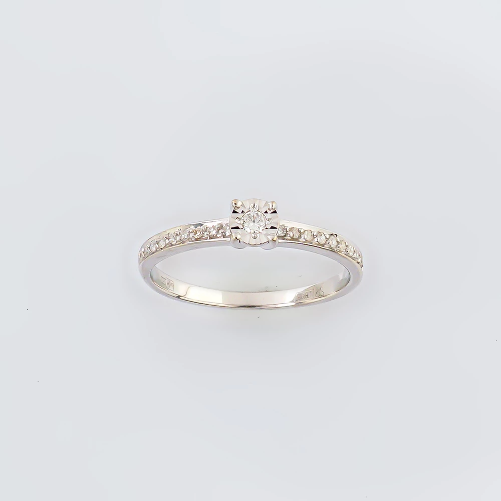 Кольцо с бриллиантом из белого золота 585 пробы