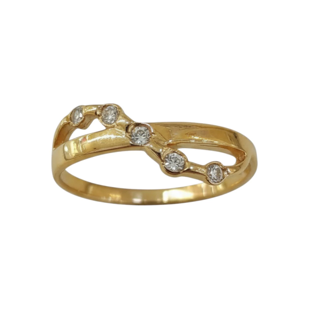 Кольцо с фианитом из красного золота 585 пробы