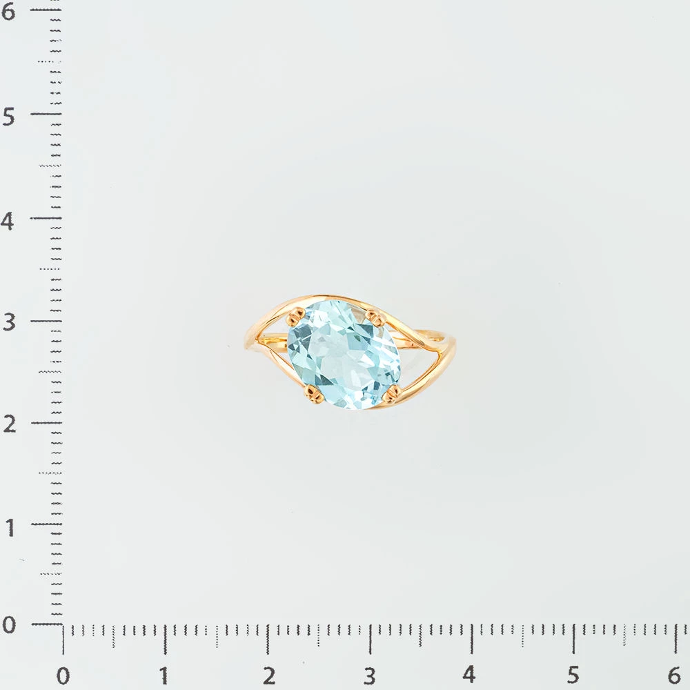 Кольцо с топазом из красного золота 585 пробы