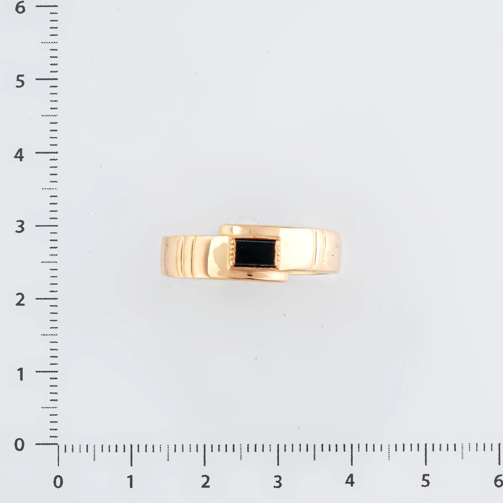 Кольцо с ониксом из красного золота 585 пробы