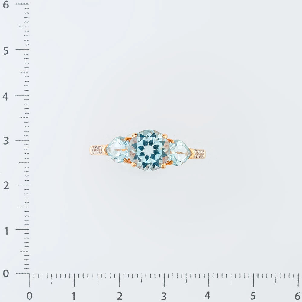 Кольцо с топазом из красного золота 585 пробы 2