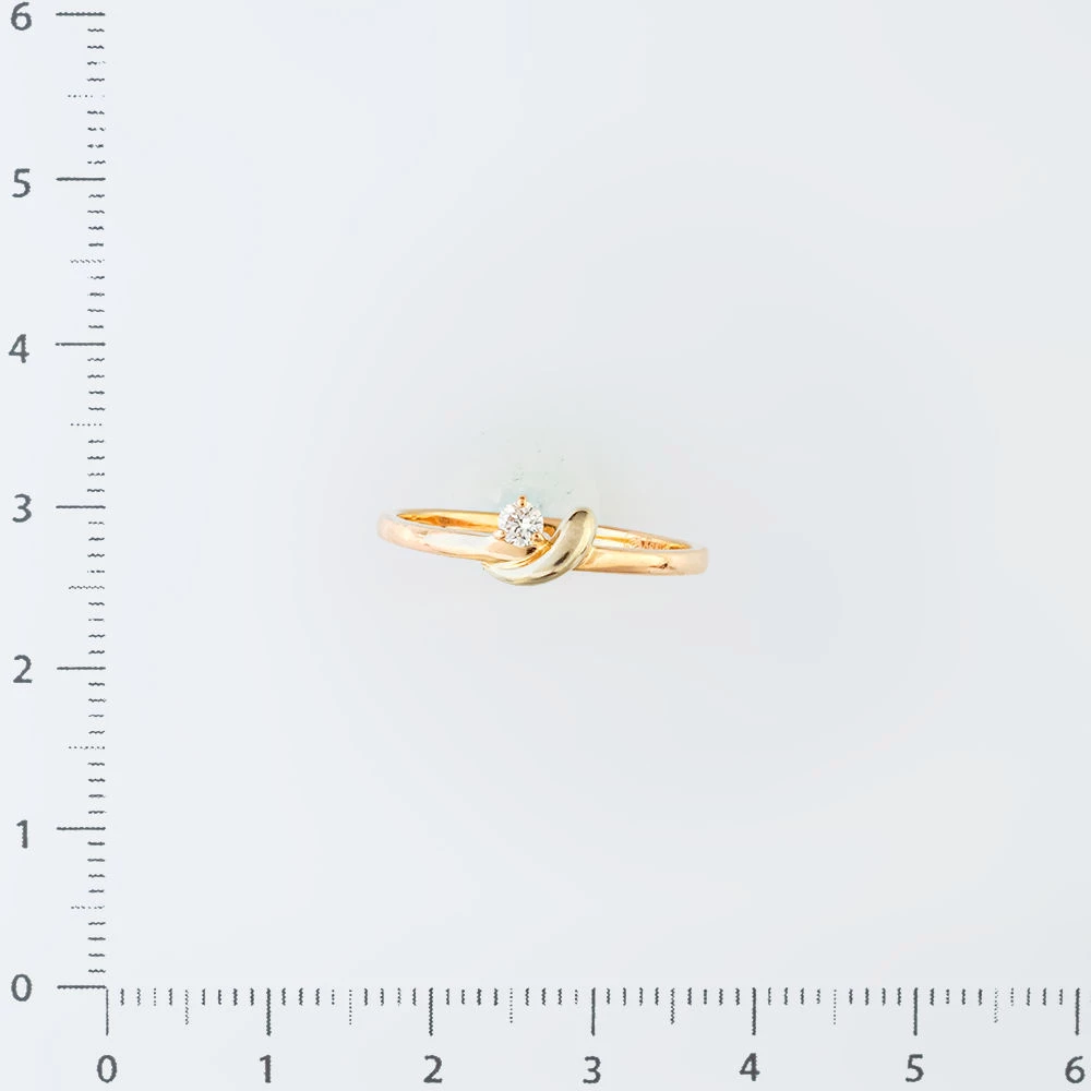 Кольцо с бриллиантом из красного золота 585 пробы