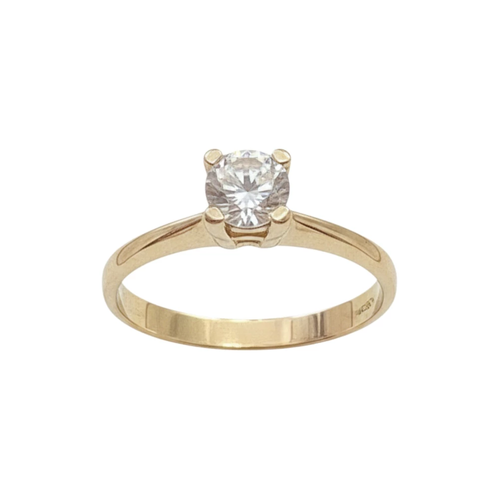 Кольцо с фианитом из красного золота 585 пробы Кольцо с фианитом из красного золота 585 пробы