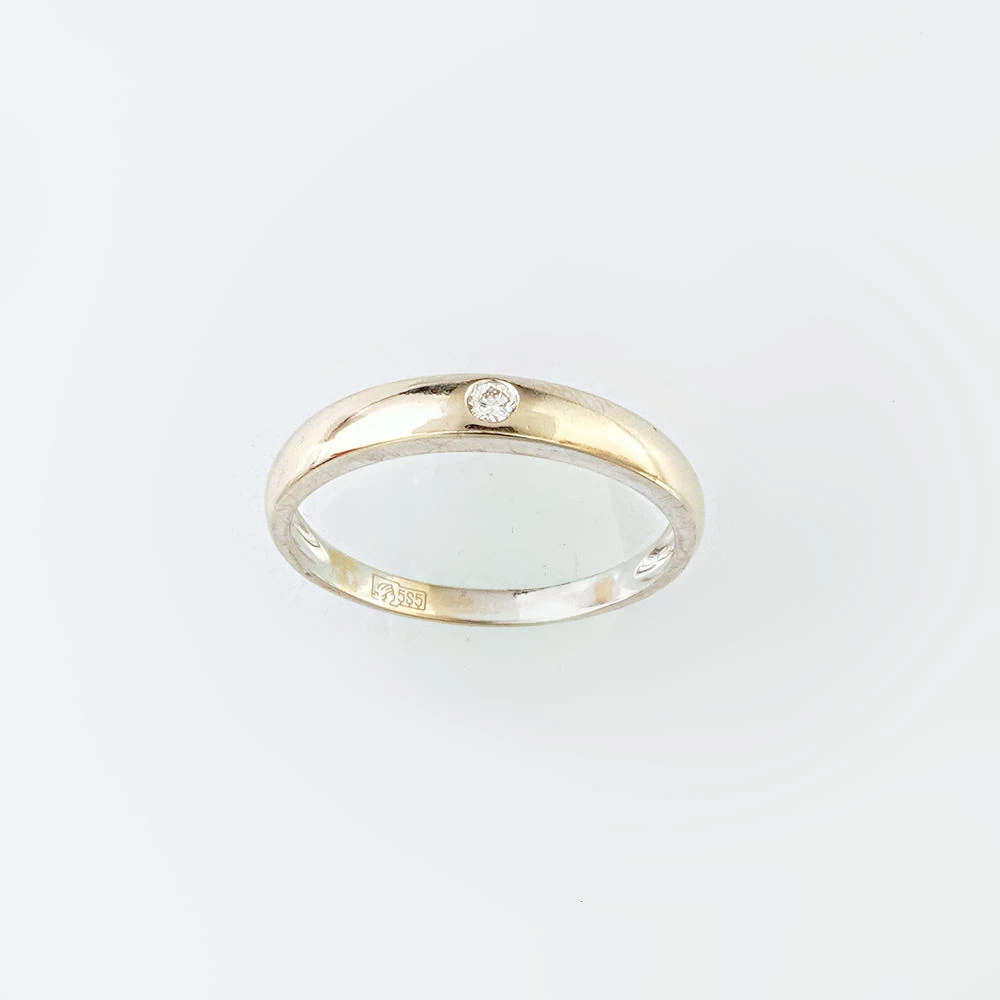 Кольцо с бриллиантом из белого золота 585 пробы