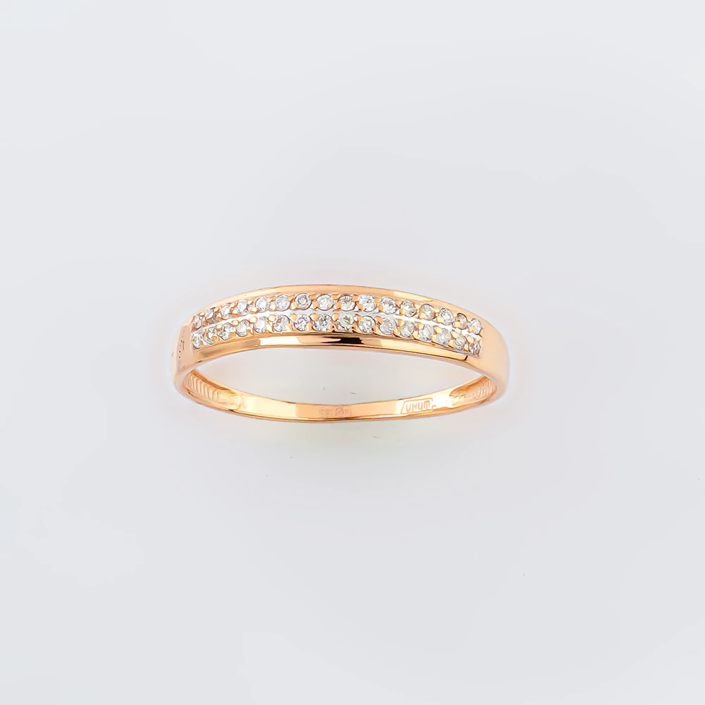 Кольцо с бриллиантом из красного золота 585 пробы