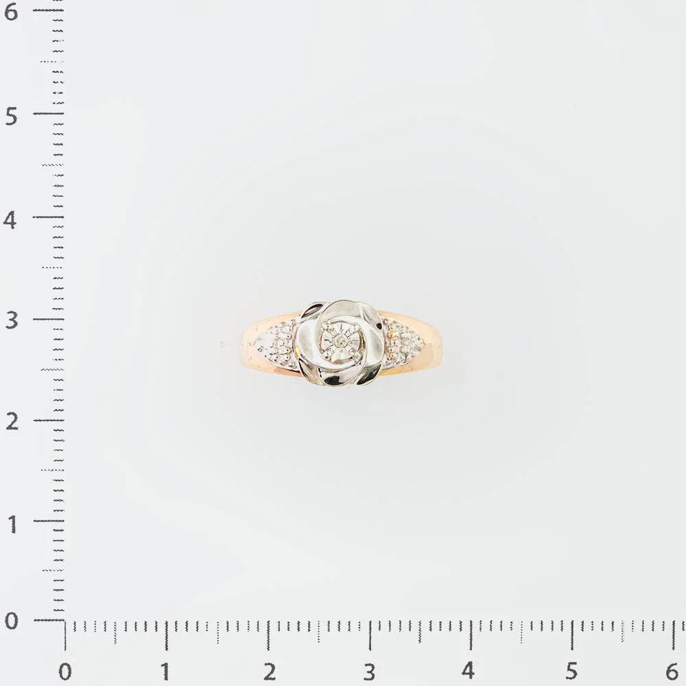 Кольцо с бриллиантом из красного золота 375 пробы