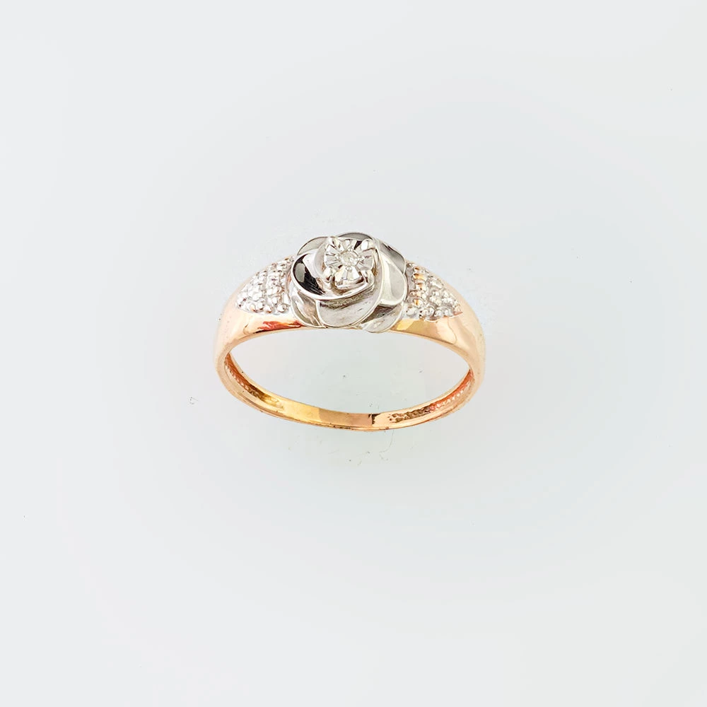 Кольцо с бриллиантом из красного золота 375 пробы