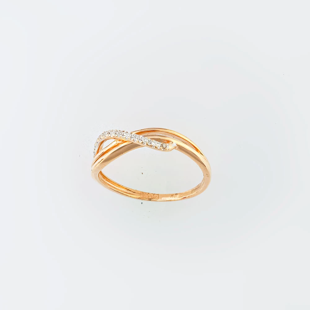 Кольцо с бриллиантом из красного золота 585 пробы