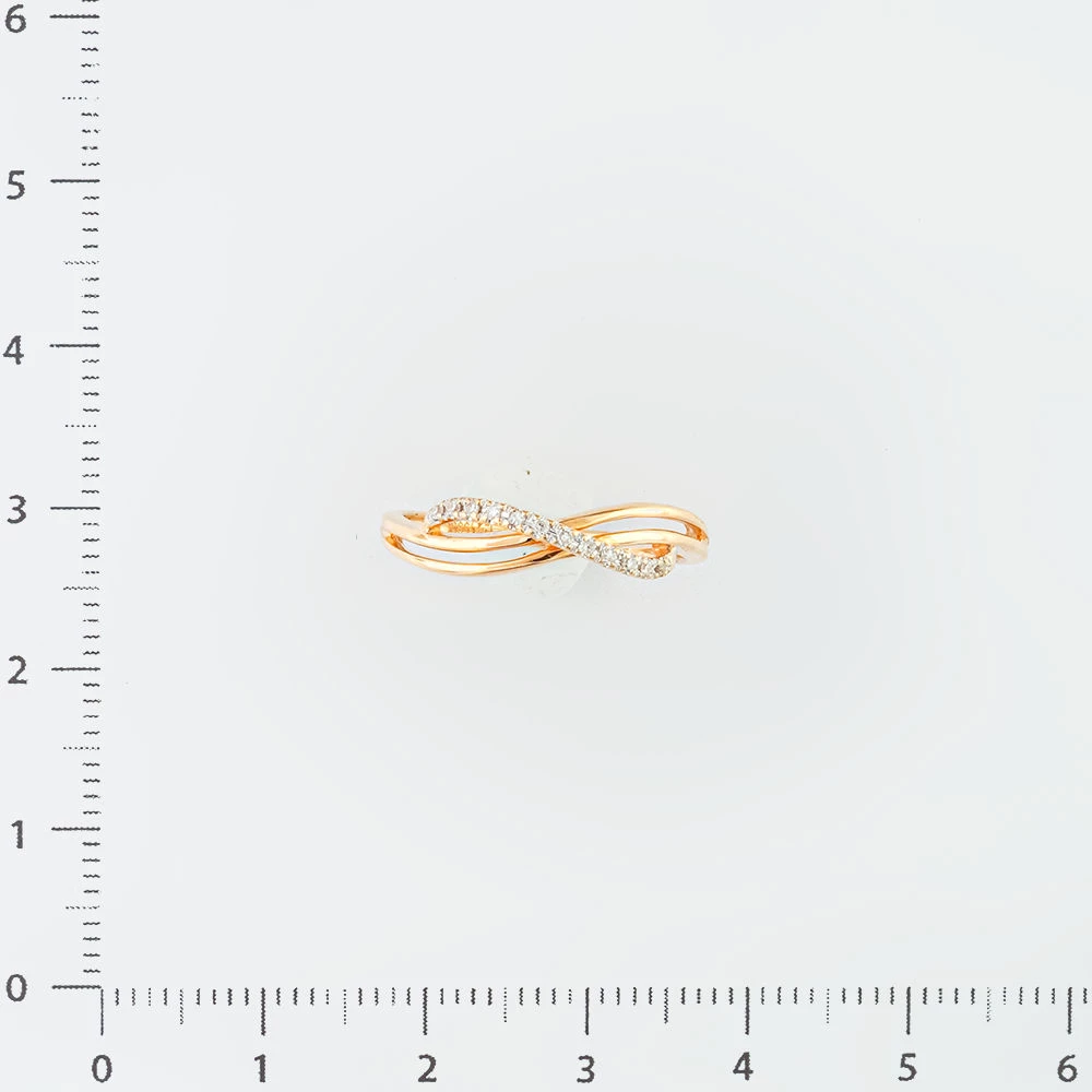 Кольцо с бриллиантом из красного золота 585 пробы