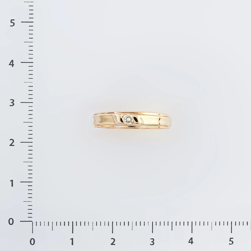 Кольцо с бриллиантом из красного золота 585 пробы