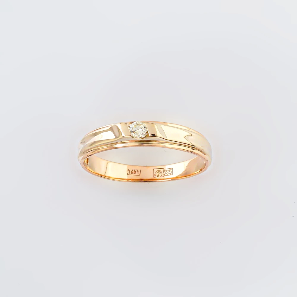 Кольцо с бриллиантом из красного золота 585 пробы