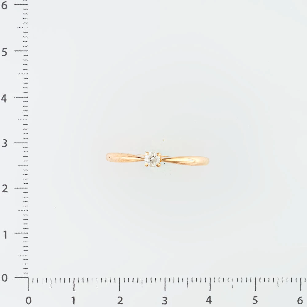 Кольцо с бриллиантом из красного золота 585 пробы