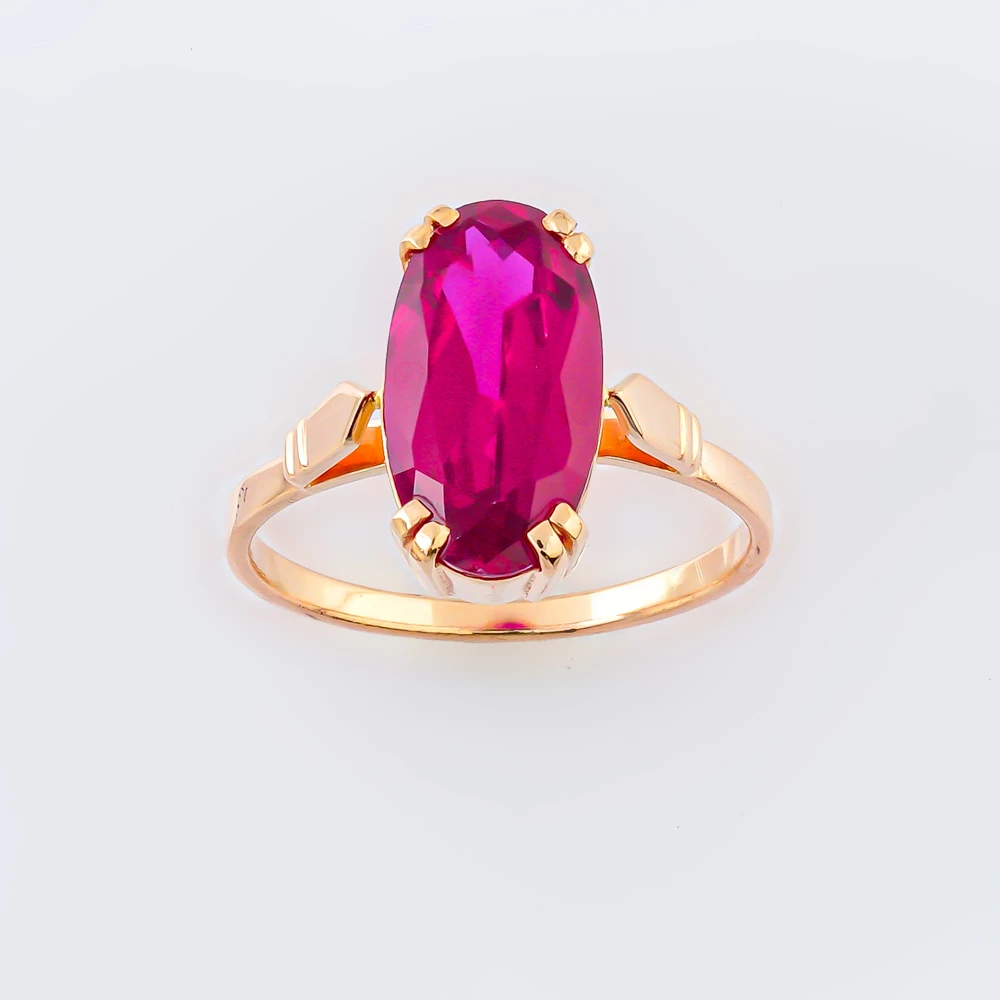 Кольцо с фианитом из красного золота 585 пробы Кольцо с фианитом из красного золота 585 пробы