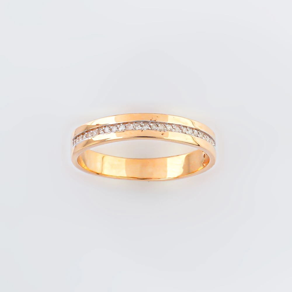 Кольцо с бриллиантом из красного золота 585 пробы