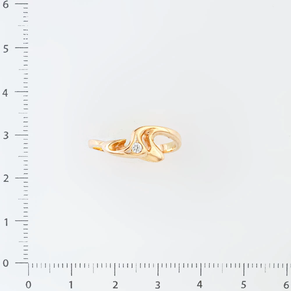 Кольцо с фианитом из красного золота 585 пробы Кольцо с фианитом из красного золота 585 пробы