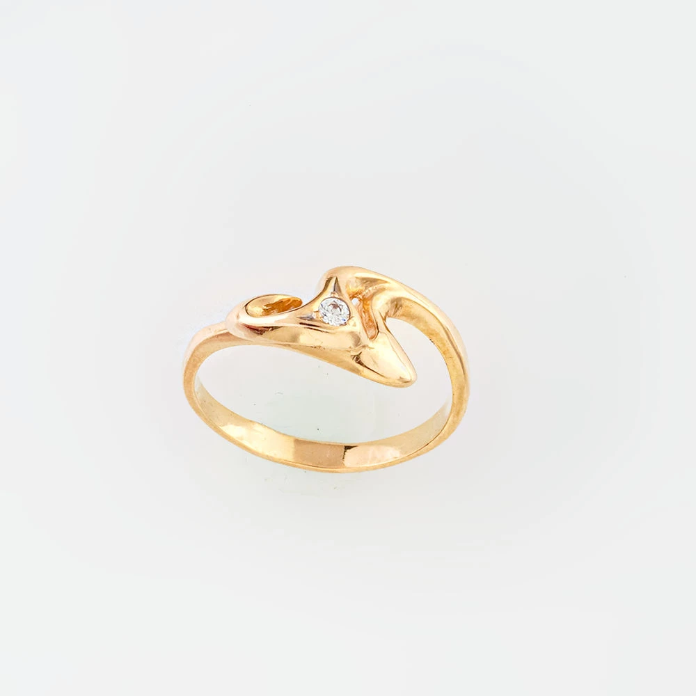 Кольцо с фианитом из красного золота 585 пробы Кольцо с фианитом из красного золота 585 пробы