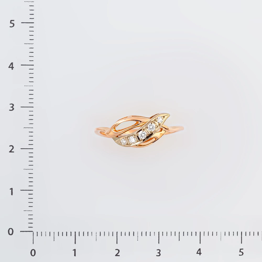 Кольцо с бриллиантом из красного золота 583 пробы