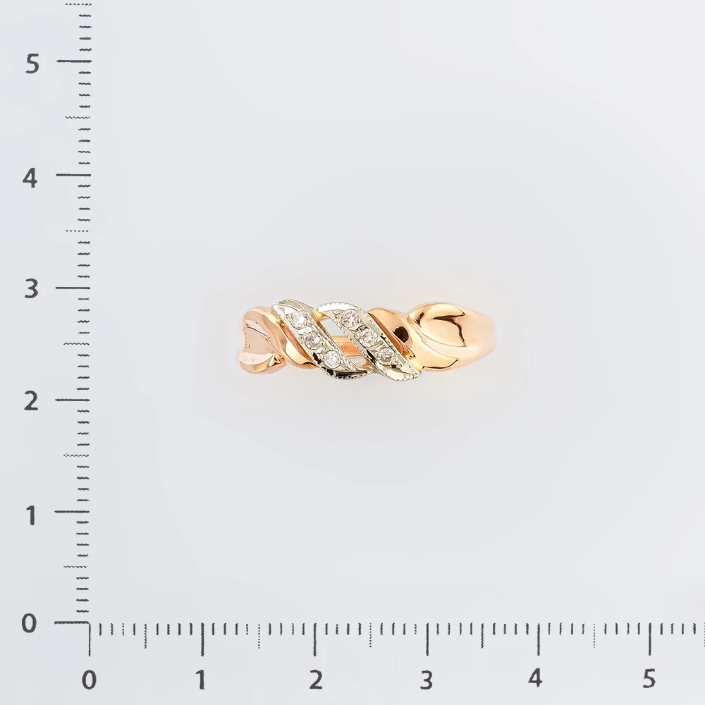 Кольцо с бриллиантом из красного золота 585 пробы