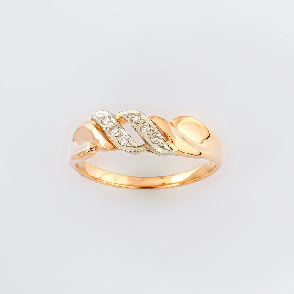 Кольцо с бриллиантом из красного золота 585 пробы