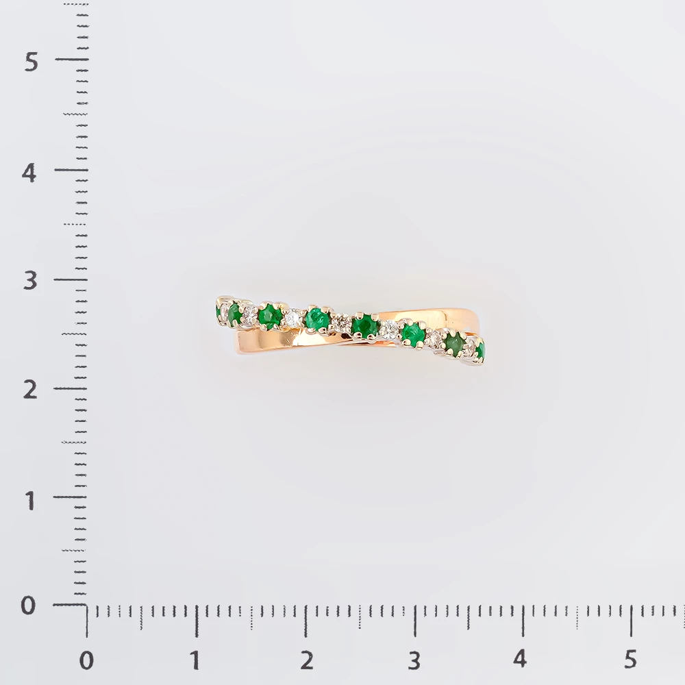 Кольцо с изумрудом из красного золота 585 пробы