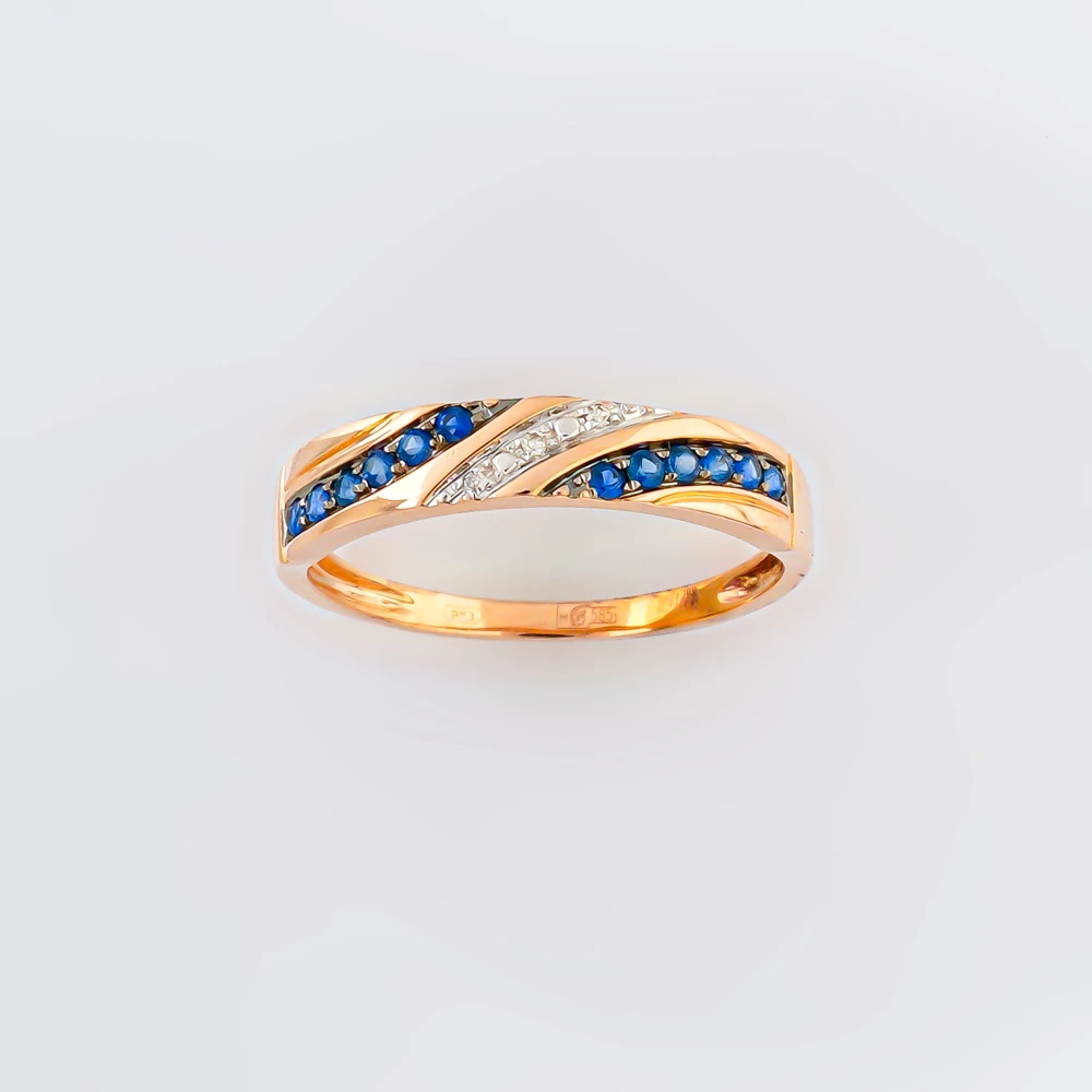 Кольцо с сапфиром из красного золота 585 пробы Кольцо с сапфиром из красного золота 585 пробы