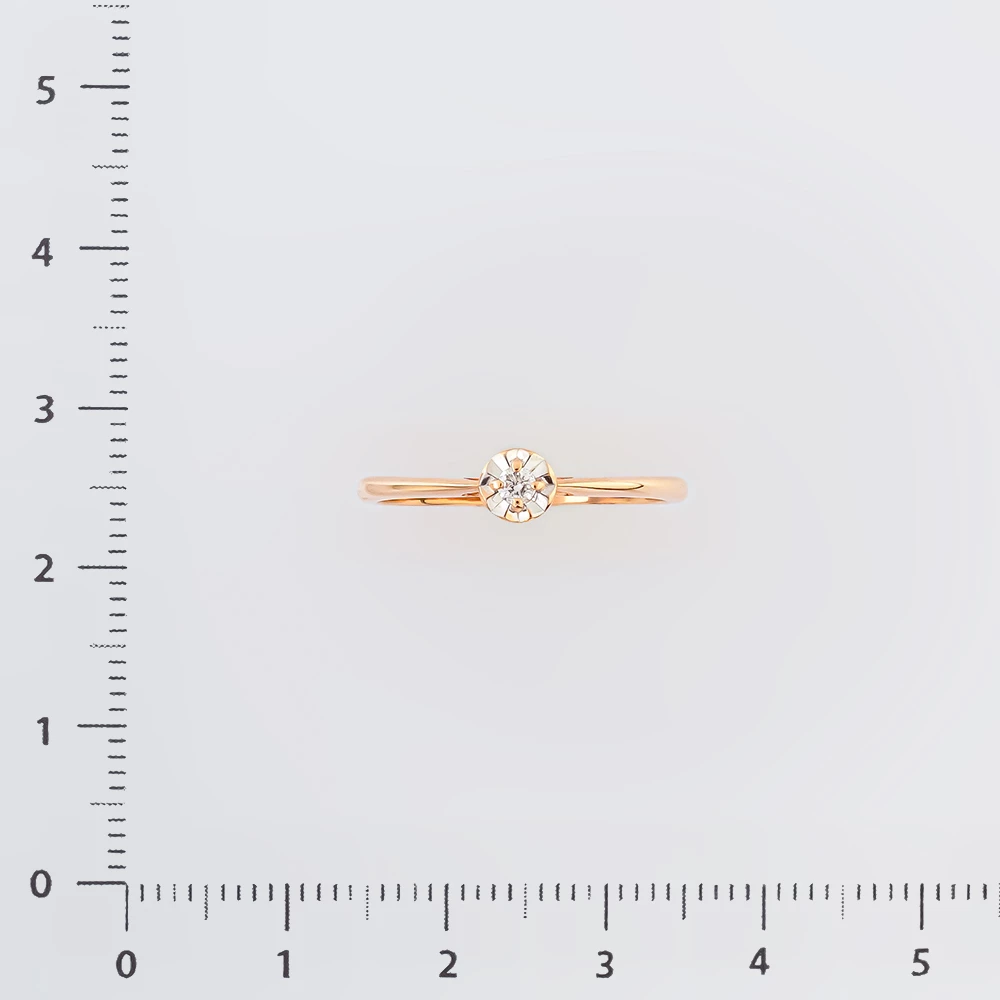 Кольцо с бриллиантом из красного золота 585 пробы