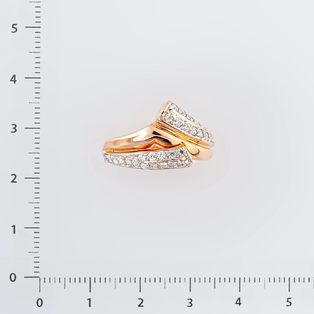 Кольцо с фианитом из красного золота 585 пробы Кольцо с фианитом из красного золота 585 пробы