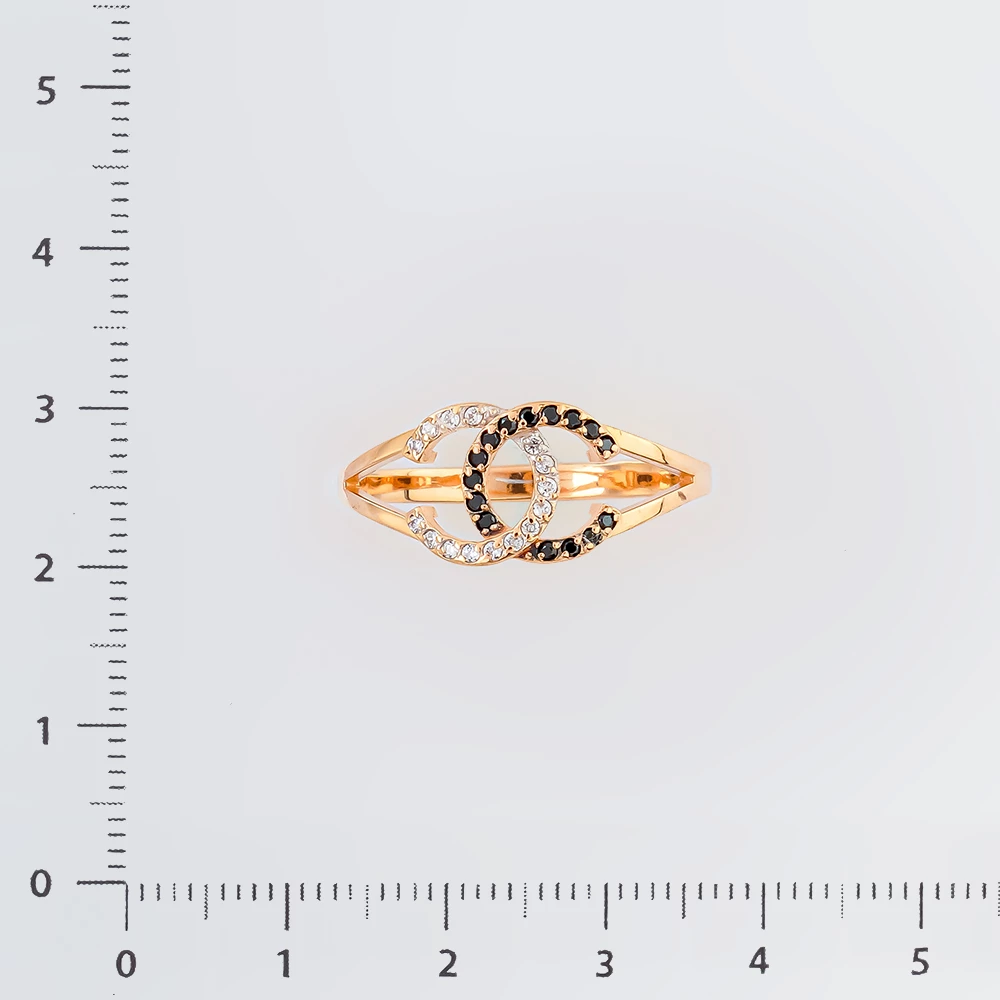 Кольцо с фианитом из красного золота 585 пробы 2